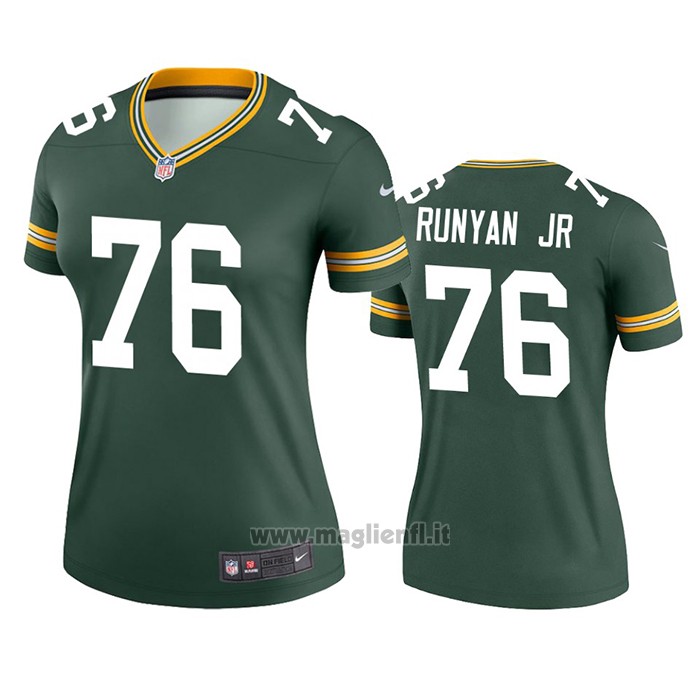 Maglia NFL Legend Donna Green Bay Packers Jon Runyan Jr. Verde